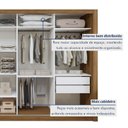 Ver imagem 7 de Guarda Roupa Casal Premium Nápoli 4 Portas de Correr 4 Gavetas 279,3cm Yescasa Branco/Carvalho