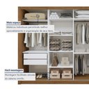 Ver imagem 6 de Guarda Roupa Casal Premium Nápoli 4 Portas de Correr 4 Gavetas 279,3cm Yescasa Branco/Carvalho