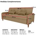 Ver imagem 4 de Sofa Cama 2 Lugares 206 Cm Donna Linho Vancouver E486 Palha Milani Store Palhaa