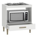 Ver imagem 3 de Balcão para Forno 1 Gaveta com Recorte para Cooktop 5 Bocas Branco