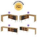 Ver imagem 6 de Mesa de Escritório em L com 3 Gavetas Porto Multimóveis Mp6046 Madeirado/preto