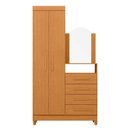 Ver imagem 2 de Guarda-roupa Cômoda 2 Portas e 4 Gavetas com Espelho New Capri