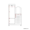 Ver imagem 5 de Guarda-roupa Cômoda 2 Portas e 4 Gavetas com Espelho New Capri