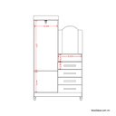 Ver imagem 6 de Guarda-roupa Cômoda 2 Portas e 4 Gavetas com Espelho New Capri