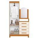 Ver imagem 5 de Guarda-Roupa Cômoda 2 Portas e 4 Gavetas com Espelho New Capri Bege/Cinamomo/Off White