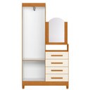 Ver imagem 4 de Guarda-Roupa Cômoda 2 Portas e 4 Gavetas com Espelho New Capri Bege/Cinamomo/Off White