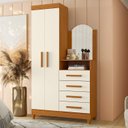 Ver imagem 1 de Guarda-roupa Cômoda 2 Portas e 4 Gavetas com Espelho New Capri