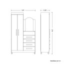 Ver imagem 7 de Guarda-roupa Cômoda 2 Portas e 4 Gavetas com Espelho New Capri