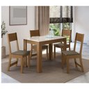 Ver imagem 1 de Conjunto de Mesa 1,08cm Belgica com 4 Cadeiras Indekes Freijo/off White/cacau