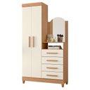 Ver imagem 2 de Guarda-roupa Cômoda 2 Portas e 4 Gavetas com Espelho New Capri