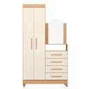 Ver imagem 4 de Guarda-roupa Cômoda 2 Portas e 4 Gavetas com Espelho New Capri