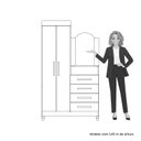 Ver imagem 6 de Guarda-roupa Cômoda 2 Portas e 4 Gavetas com Espelho New Capri