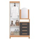 Ver mais imagens de Guarda-Roupa Cômoda 2 Portas e 4 Gavetas com Espelho New Capri Cinza/Freijó/Titanium