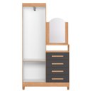 Ver imagem 4 de Guarda-Roupa Cômoda 2 Portas e 4 Gavetas com Espelho New Capri Cinza/Freijó/Titanium
