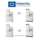 Ver mais imagens de Guarda-Roupa Cômoda 2 Portas e 4 Gavetas com Espelho New Capri Branco/Rosa/Azul/Titanium