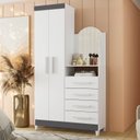 Ver mais imagens de Guarda-roupa Cômoda 2 Portas e 4 Gavetas com Espelho New Capri