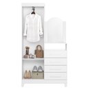 Ver imagem 4 de Guarda-Roupa Cômoda 2 Portas e 4 Gavetas com Espelho New Capri Branco/Rosa/Azul/Titanium
