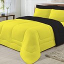 Ver imagem 1 de Edredom Dupla Face 100% Algodão Malha Casal Gran Moratta 01 Peça - Preto- Amarelo