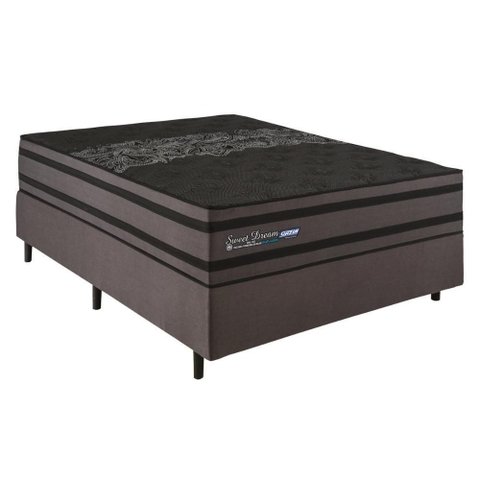 Cama Box Conjugado Casal com Colchão 138x72x188 Sweet Dream Ii Gazin Cr35318 Grafite