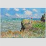 Quadro Claude Monet Caminhada Do Penhasco Em Pourville Tela Moldura Branca 95X63Cm - 2