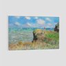 Quadro Claude Monet Caminhada Do Penhasco Em Pourville Tela Moldura Branca 95X63Cm - 1