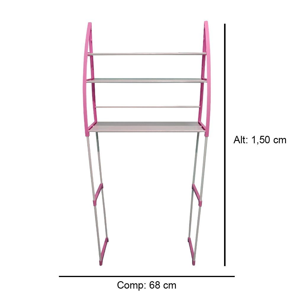 Rack Estante Prateleira Organizador Lavanderia Metal Maquina de Lavar Casa Organização - 3