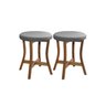Kit 2 Banquetas Baixa Madeira Maciça Estofada para Bancada Gourmet - 8