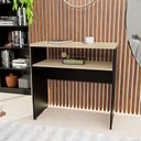 Ver imagem 5 de Aparador Buffet Balcão Sala de Estar Escritório 90x42cm Bege/Carvalho/Preto