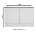 Ver imagem 3 de Balcão de Pia Acordes Glamy MDF 120cm 2 Portas Branco Madesa