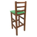 Ver imagem 2 de Banqueta Alta com Assento Estofado Verde Encosto Curvo - Natural