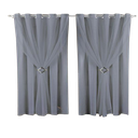 Ver imagem 1 de Cortina Microfibra com Voil 4,00x2,00 para Trilho Suíço:cinza