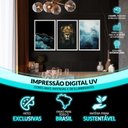 Ver imagem 6 de Kit 3 Quadros Decorativos 43x63 Ramos Delicados Quarto Sala com Moldura Branca- Hugart