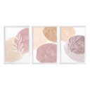 Ver imagem 3 de Kit 3 Quadros Decorativos 43x63 Ramos Delicados Quarto Sala com Moldura Branca- Hugart