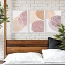 Ver imagem 2 de Kit 3 Quadros Decorativos 43x63 Ramos Delicados Quarto Sala com Moldura Branca- Hugart
