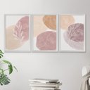 Ver imagem 1 de Kit 3 Quadros Decorativos 43x63 Ramos Delicados Quarto Sala com Moldura Branca- Hugart