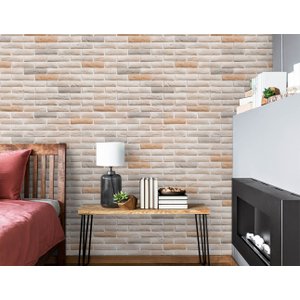 Papel de Parede Tijolo 10 Arte Destaque 3 Metros