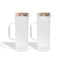 Ver imagem 1 de KIT JARRAS DE VIDRO COM TAMPA DE BAMBU 1L OIKOS - 2 PEÇAS