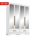 Ver imagem 6 de Quarto Modulado 100% MDF 2 Peças 4 Portas 2 Gavetas com Espelhos Smart Plus Espresso Móveis Branco