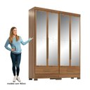 Ver imagem 5 de Quarto Modulado 100% MDF 2 Peças 4 Portas 2 Gavetas com Espelhos Smart Plus Espresso Móveis Bege/Cinamomo