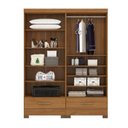 Ver mais imagens de Quarto Modulado 100% MDF 2 Peças 4 Portas 2 Gavetas com Espelhos Smart Plus Espresso Móveis Bege/Cinamomo