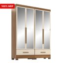 Ver imagem 7 de Quarto Modulado 100% MDF 2 Peças 4 Portas 2 Gavetas com Espelhos Smart Plus Espresso Móveis Bege/Cinamomo/Offwhite