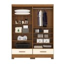 Ver mais imagens de Quarto Modulado 100% MDF 2 Peças 4 Portas 2 Gavetas com Espelhos Smart Plus Espresso Móveis Bege/Cinamomo/Offwhite