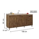 Ver imagem 3 de Balcão Gabinete de Pia sem Tampo Luana 158cm X 80cm X 51cm