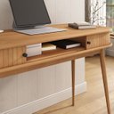 Ver imagem 3 de Mesa Escritório Madeira Escrivaninha Compacta Jari Moderna Rolltop Freijó Idimex