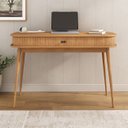 Ver imagem 2 de Mesa Escritório Madeira Escrivaninha Compacta Jari Moderna Rolltop Freijó Idimex