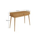 Ver imagem 4 de Mesa Escritório Madeira Escrivaninha Compacta Jari Moderna Rolltop Freijó Idimex