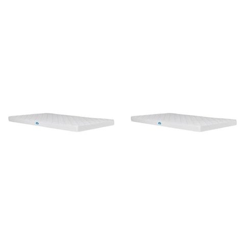 Conjunto com 2 Colchões Solteiro D23 188x88x15 Nuvem Casatema MadeiraOriginals Branco