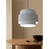 Lustre Sala de Jantar com Desvio Vivare Md-4400 Cúpula em Tecido 55cm Rustico Cinza 110v 220v - 7