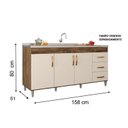 Ver imagem 3 de Balcão Gabinete de Pia sem Tampo Luana 158cm X 80cm X 51cm