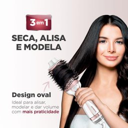 Escova Secadora Mondial White Rose Bivolt 1200w Branco Rosa Es-50 - 2